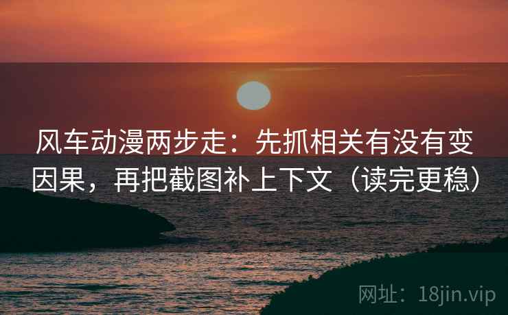 风车动漫两步走：先抓相关有没有变因果，再把截图补上下文（读完更稳）